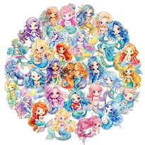 Paquete De Pegatinas Con Forma De Ángel Sirena Fantasía Dragón Impermeable 50 Unidades - Venta Internacional.