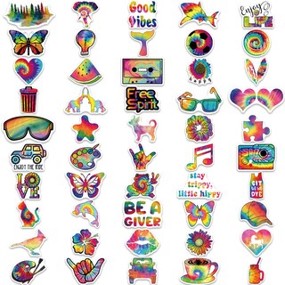 Foto 2 | Foto 2 | Paquete De Pegatinas Tie Dye 100 Unidades Pegatinas De Vinilo Impermeables - Venta Internacional.