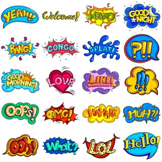 Foto 2 | Foto 2 | Pegatinas Con Dibujos Animados Con Palabras Cómicas 50 Unidades - Venta Internacional.