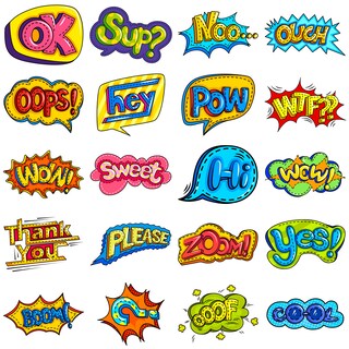 Foto 3 | Foto 3 | Pegatinas Con Dibujos Animados Con Palabras Cómicas 50 Unidades - Venta Internacional.