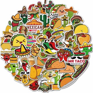 Foto 1 | Foto 1 | Paquete De Pegatinas De Comida Mexicana 50 Unidades Vinilo Impermeable - Venta Internacional.