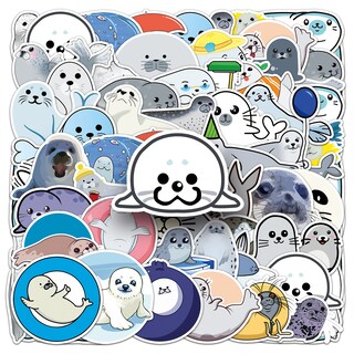 Foto 1 | Foto 1 | Paquete De Pegatinas Con Forma De Sello Vinilo Con Bonitos Dibujos Animados De Animales Marinos 50 - Venta Internacional.