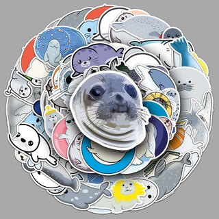 Foto 2 | Foto 2 | Paquete De Pegatinas Con Forma De Sello Vinilo Con Bonitos Dibujos Animados De Animales Marinos 50 - Venta Internacional.