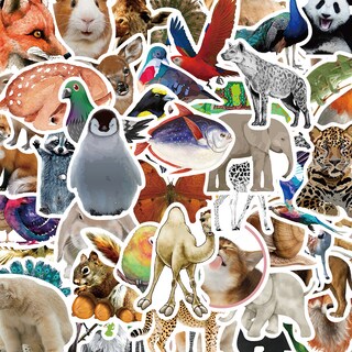 Foto 1 | Foto 1 | Paquete De Pegatinas Con Forma De Animal 50 Unidades Bonitas Calcomanías Con Dibujos Animados De A - Venta Internacional.