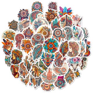 Foto 2 | Foto 2 | Paquete De Pegatinas De Vinilo De Estilo Bohemio 50 Unidades Impermeables - Venta Internacional.