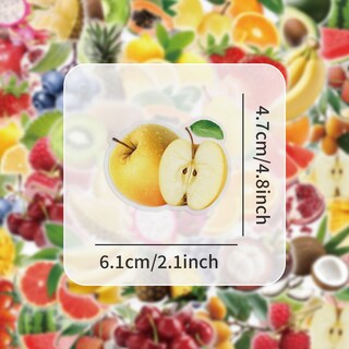 Foto 2 | Foto 2 | Paquete De Pegatinas De Frutas 54 Unidades Calcomanías De Vinilo Coloridas Y Realistas - Venta Internacional.