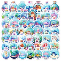 Paquete De Pegatinas Ocean Animal Botella 50 Unidades Vinilo Impermeable - Venta Internacional.