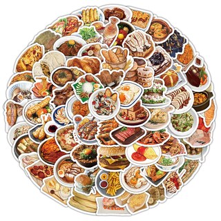 Foto 2 | Foto 2 | Paquete De Pegatinas Realistic Food 100 Unidades Pan Estilo Dibujos Animados - Venta Internacional.