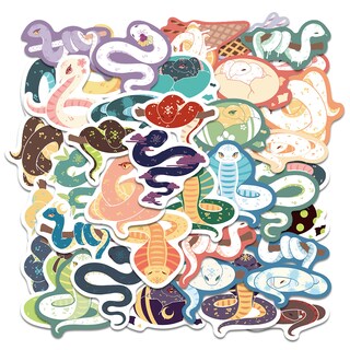 Foto 1 | Foto 1 | Paquete De Pegatinas De Vinilo Con Dibujos Animados De Serpientes 50 Unidades - Venta Internacional.