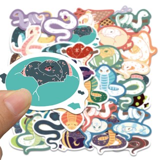 Foto 2 | Foto 2 | Paquete De Pegatinas De Vinilo Con Dibujos Animados De Serpientes 50 Unidades - Venta Internacional.