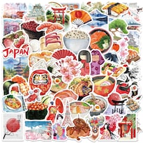 Juego De Pegatinas Kawaii Sushi Food Theme 50 Unidades De Vinilo Impermeable - Venta Internacional.