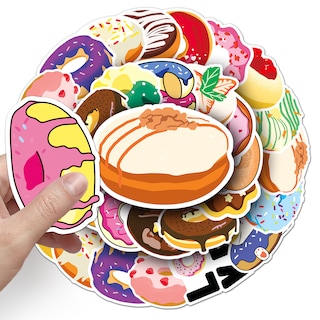 Foto 1 | Foto 1 | Paquete De Pegatinas Donut Dessert 50 Unidades De Vinilo Impermeable Para Bricolaje - Venta Internacional.