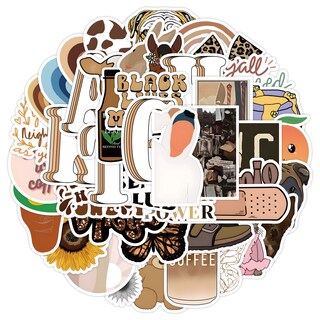 Foto 1 | Foto 1 | Paquete De Pegatinas De Vinilo Marrón Con Diseño De Bonito Grafiti 50 Unidades - Venta Internacional.