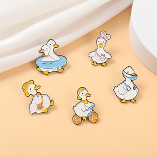 Foto 2 | Foto 2 | Juego De Broches De Aleación De Patos Amarillos Con Dibujos Animados De Bonito Pato - Venta Internacional.