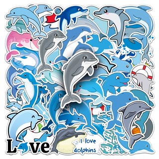 Foto 1 | Foto 1 | Paquete De Pegatinas De Vinilo Con Forma De Delfín Y Océano 50 Unidades - Venta Internacional.