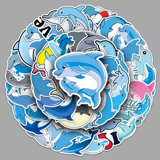 Foto 2 | Foto 2 | Paquete De Pegatinas De Vinilo Con Forma De Delfín Y Océano 50 Unidades - Venta Internacional.