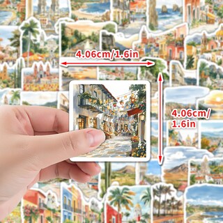 Foto 2 | Foto 2 | Paquete De Pegatinas Watercolor Mexico 50 Unidades Vinilo Impermeable - Venta Internacional.