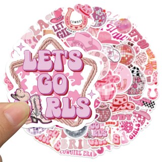 Foto 2 | Foto 2 | Calcomanías De Vinilo Impermeables 50 Unidades Color Rosa Disco Cowgirl - Venta Internacional.