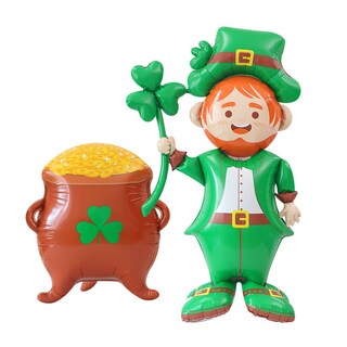 Foto 1 | Foto 1 | Set De Globos De Aluminio Con Duende Y Maceta Para El Día De San Patricio X2 - Venta Internacional.