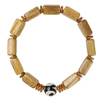 Pulsera Verde De Madera De Santos 6 5 X 13 Mm Para Hombre Y Mujer - Venta Internacional.