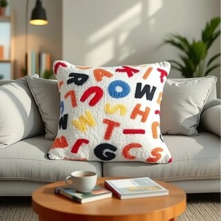 Foto 2 | Foto 2 | Juego De Fundas De Almohada Con Diseño Colorido Del Alfabeto 45 X 45 Cm 2 Unidades - Venta Internacional.