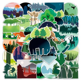 Foto 1 | Foto 1 | Paquete De Pegatinas Con Temática Forestal 50 Unidades Dibujos Animados Para Acampar Al Aire Libre - Venta Internacional.