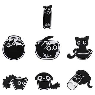 Foto 1 | Foto 1 | Juego De Broches De Aleación Con Dibujos Animados De Gato Peekaboo - Venta Internacional.