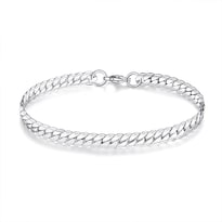 Brazalete Figaro Cuban Link De Acero Inoxidable Aplanado 18 Cm - Venta Internacional.