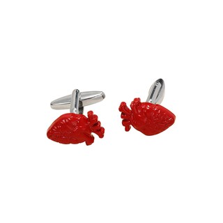Foto 1 | Foto 1 | Gemelos De Aleación Con Forma De Corazón Rojo Para Hombre Diseño Moderno - Venta Internacional.