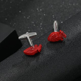 Foto 3 | Foto 3 | Gemelos De Aleación Con Forma De Corazón Rojo Para Hombre Diseño Moderno - Venta Internacional.