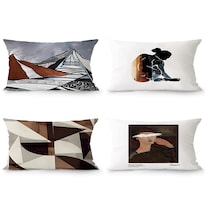 Juego De Fundas De Almohada Escandinavo Wabi-sabi Art 40 X 60 Cm (4 Unidades) - Venta Internacional.