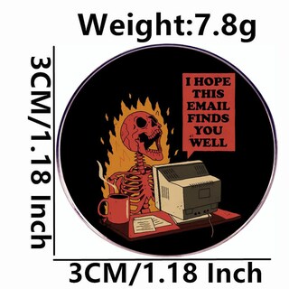 Foto 2 | Foto 2 | Broche Con Gracioso Diseño De Esqueleto Redondo Aleación 3 X 3 Cm - Venta Internacional.