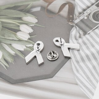 Foto 4 | Foto 4 | Broche Alfileres De Aleación Esmaltada Con Cinta De Conciencia Roja Y Azul - Venta Internacional.