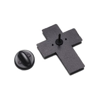 Foto 2 | Foto 2 | Juego De Broches Con Forma De Cruz Cristiana Aleación En Blanco Y Negro - Venta Internacional.