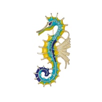 Broche Con Coloridos Diamantes De Imitación Esmaltados Con Forma De Caballito De Mar Para Mujer - Venta Internacional.