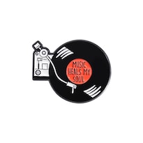 Disco De Vinilo Brooch Pins Con Diseño «music Heals My Soul» - Venta Internacional.
