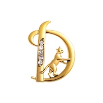 Broches De Aleación Dorada Con Diseño Vintage De Gato Y Luna - Venta Internacional.