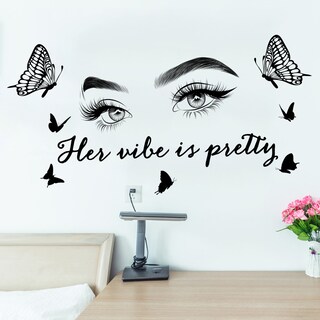 Foto 1 | Foto 1 | Pegatinas De Pared Her Vibe Beautiful Eyes Butterfly Quote Pvc - Venta Internacional.