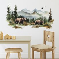 Adhesivos De Pared Con Dibujos Animados De Oso Bosque De Ensueño Pvc 30 X 90 Cm 2 Hojas - Venta Internacional.