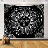 Tapiz Para Colgar En La Pared Arte Celestial Bohemio Del Sol Y La Luna - Venta Internacional.