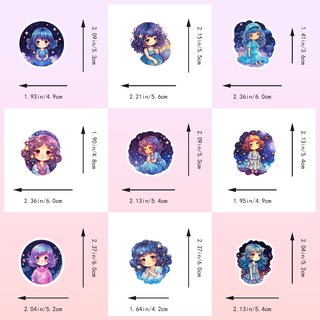 Foto 2 | Foto 2 | Paquete De Pegatinas Starry Girl 50 Unidades Calcomanías De Vinilo Con Dibujos Animados De Ensueño - Venta Internacional.