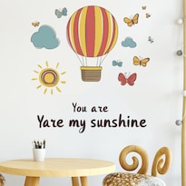 Adhesivo De Pared Con Forma De Globo Aerostático «you Are My Sunshine» 30 X 90 Cm - Venta Internacional.