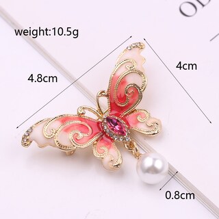 Foto 2 | Foto 2 | Elegante Broche Con Colgante De Mariposa Y Perlas Con Incrustaciones De Cristal - Venta Internacional.