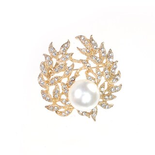 Foto 1 | Foto 1 | Broche Elegante Con Forma De Corona De Perlas Vintage Aleación De Diamantes De Imitación - Venta Internacional.