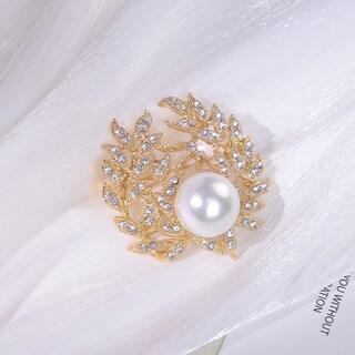 Foto 2 | Foto 2 | Broche Elegante Con Forma De Corona De Perlas Vintage Aleación De Diamantes De Imitación - Venta Internacional.