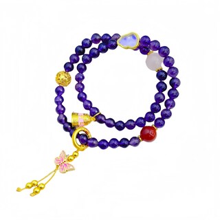 Foto 1 | Foto 1 | Pulseras De Amatista De Doble Capa Para Mujer Con Mariposa Cha - Venta Internacional.