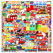Paquete De Pegatinas Cartoon Train 50 Unidades Colorido Motor De Ferrocarril - Venta Internacional.