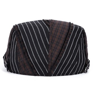 Foto 2 | Foto 2 | Gorra Plana Gatsby Newsboy De Algodón/mezclilla A Rayas Para Hombre - Venta Internacional.