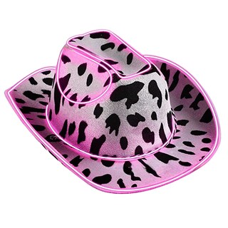 Foto 1 | Foto 1 | Tela Tejida Con Estampado De Vaca Rosa Con Iluminación Led Para Sombrero De Vaquero - Venta Internacional.