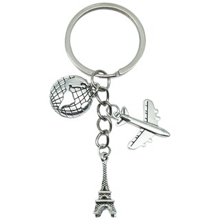 Foto 1 | Foto 1 | Juego De Llaveros Con Forma De Globo Inspirado En Viajes Avión Torre Eiffel - Venta Internacional.